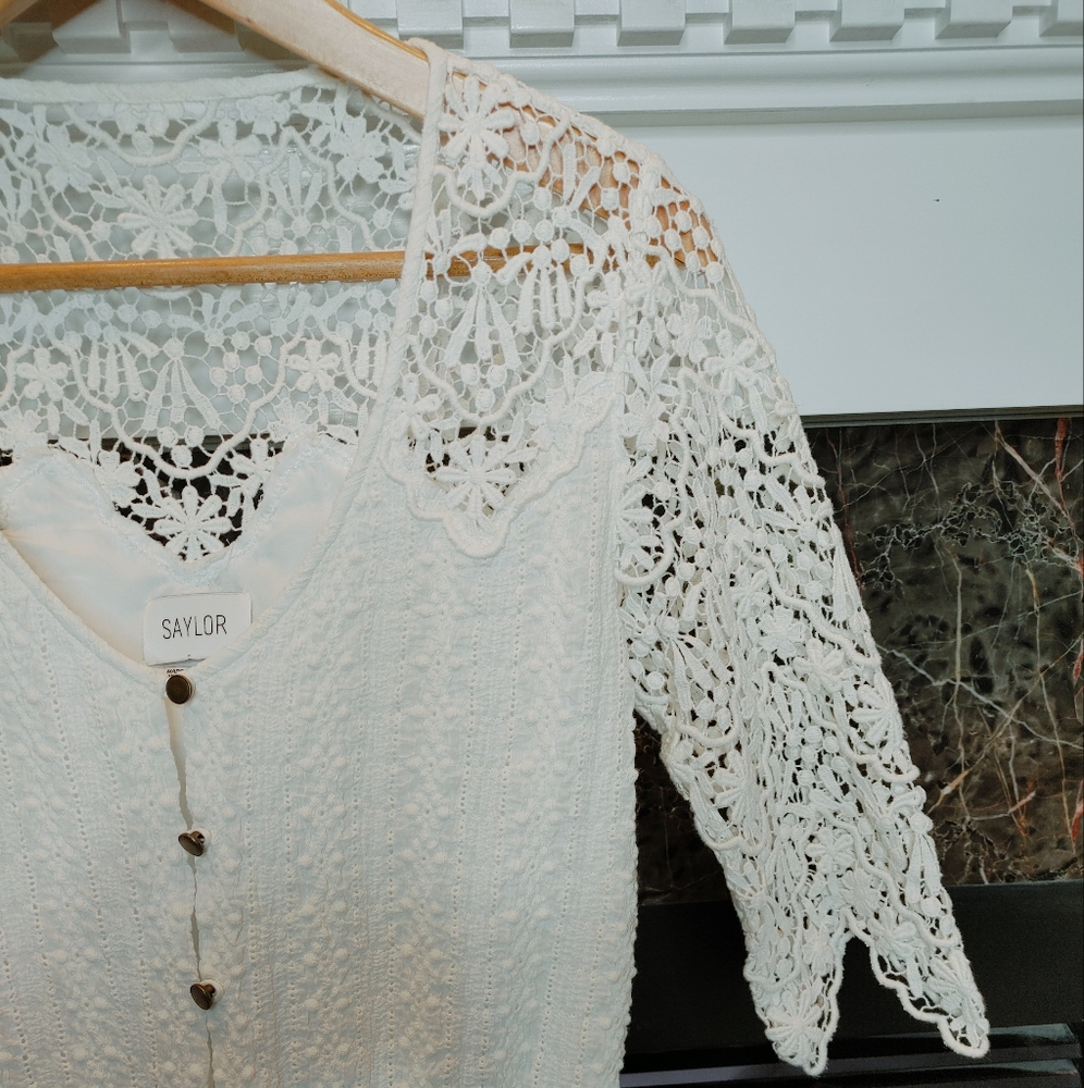 SAYLOR GRACE LACE ROMPER, CREAM S - Picture 3 of 13